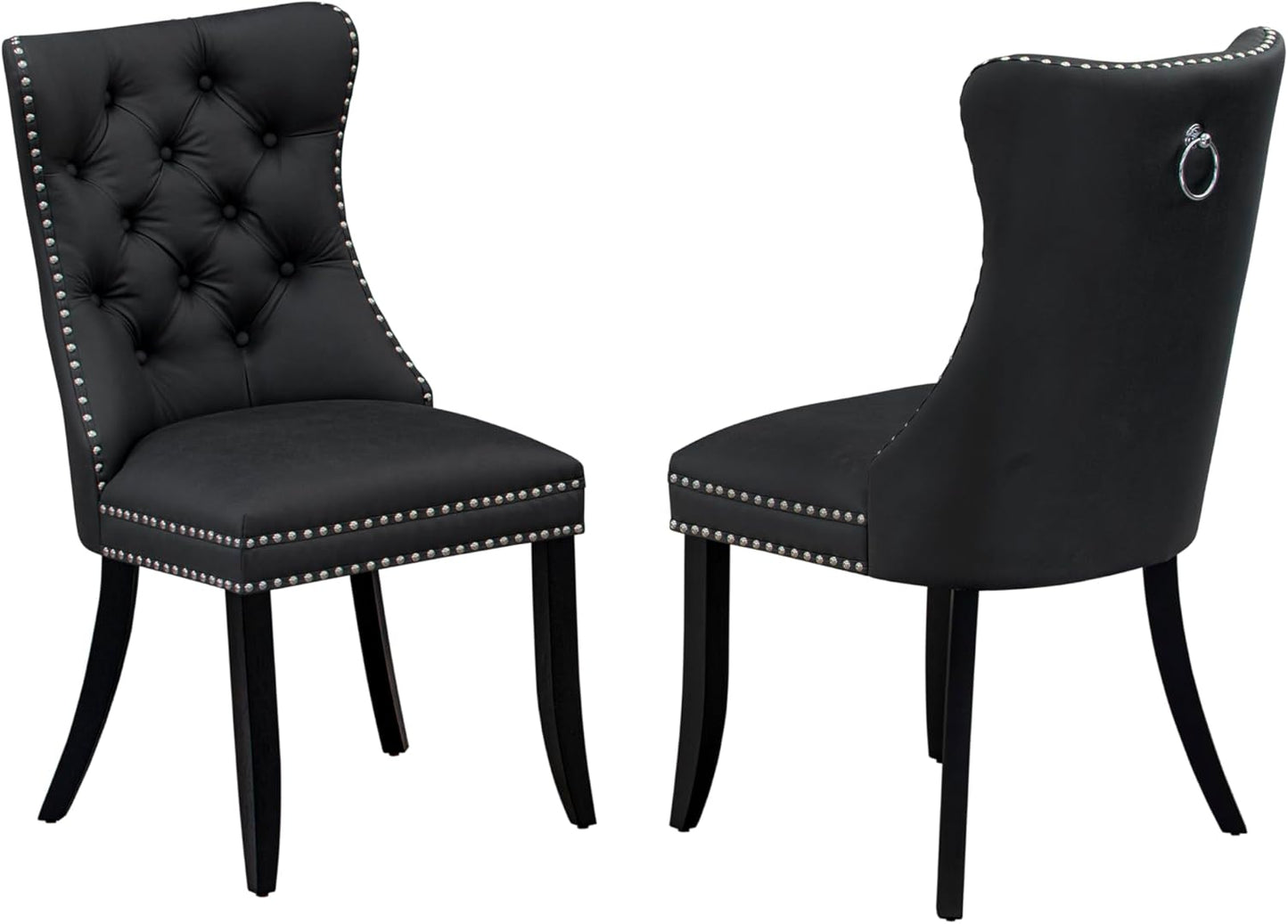 East West Furniture LGDA5-BLK-12 5 Piece Dining Set Includes a Rectangle Wooden Table with Butterfly Leaf and 4 Polyester Fabric Parson Chairs, 42x84 Inch, Black