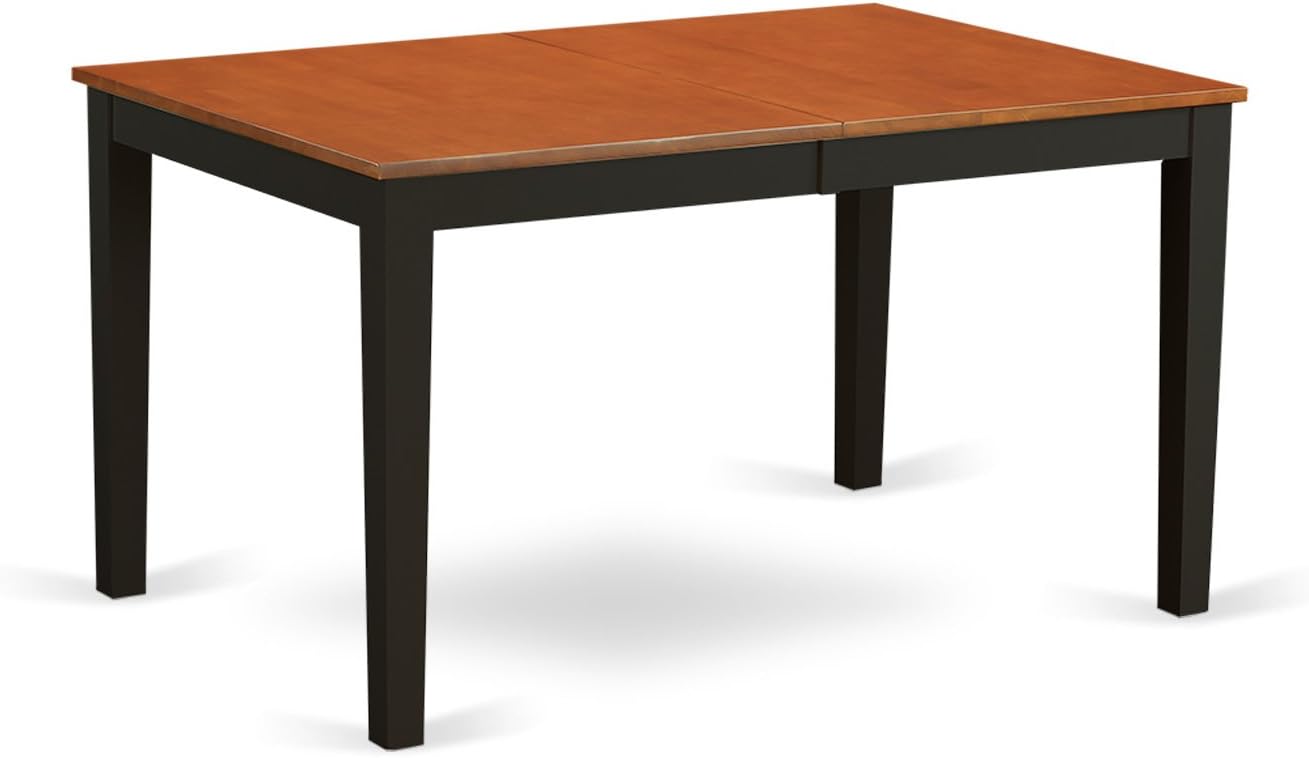 East West Furniture NIQU5-BCH-W 5 Piece Dining Room Furniture Set Includes a Rectangle Kitchen Table with Butterfly Leaf and 4 Dining Chairs, 36x66 Inch, Black & Cherry