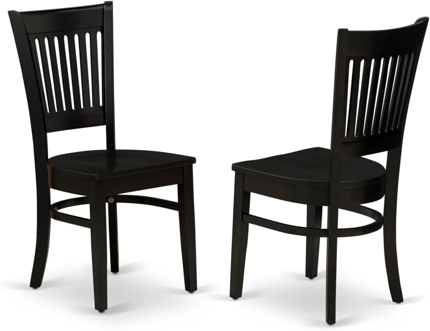 East West Furniture DLVA5-BLK-W 5 Piece Dining Set Includes a Round Dining Room Table with Dropleaf and 4 Kitchen Chairs, 42x42 Inch, Black