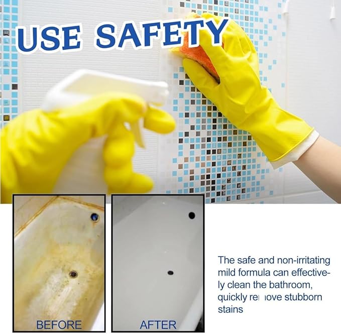 2PCS Bathroom Descaler Cleaner, Bathroom Descaler Foam Cleaner Spray, All-Purpose B-athroom D escaler Foam Spray, Stubborn Stains cleaner, for Kitchen, Home