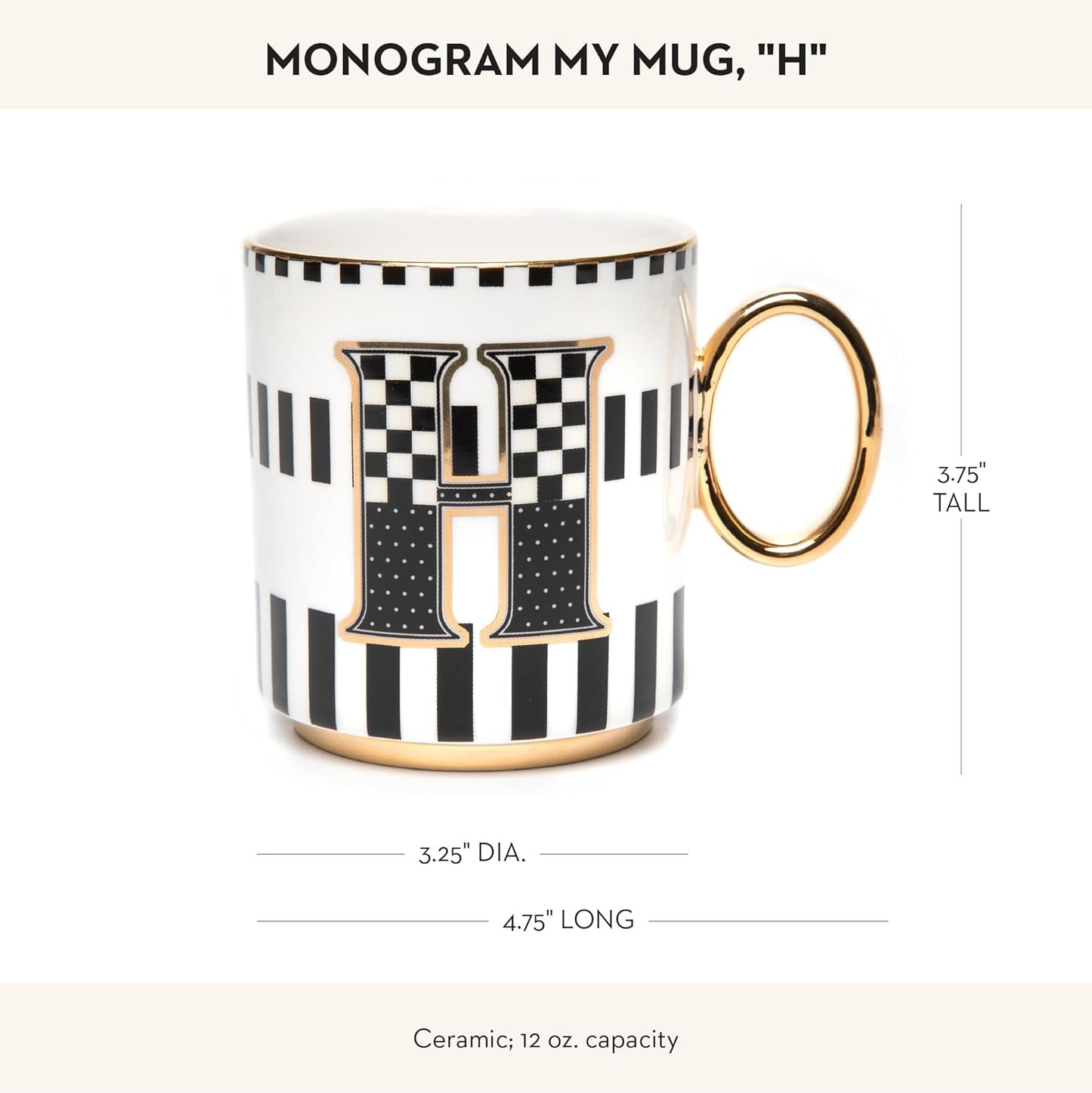 MACKENZIE-CHILDS My Mug, Decorative Ceramic Coffee Mug with Handle, H