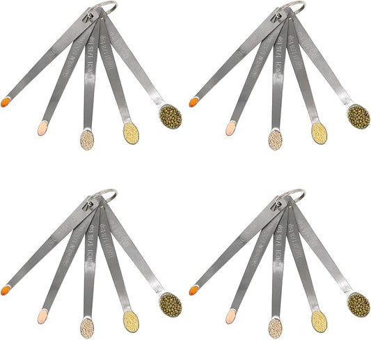 4Pack Mini Measuring Spoons Set, Heavy Duty Stainless Steel Teaspoon for Cooking and Baking, Suitable for Small Amount of Dry or Liquid Ingredients and Spices