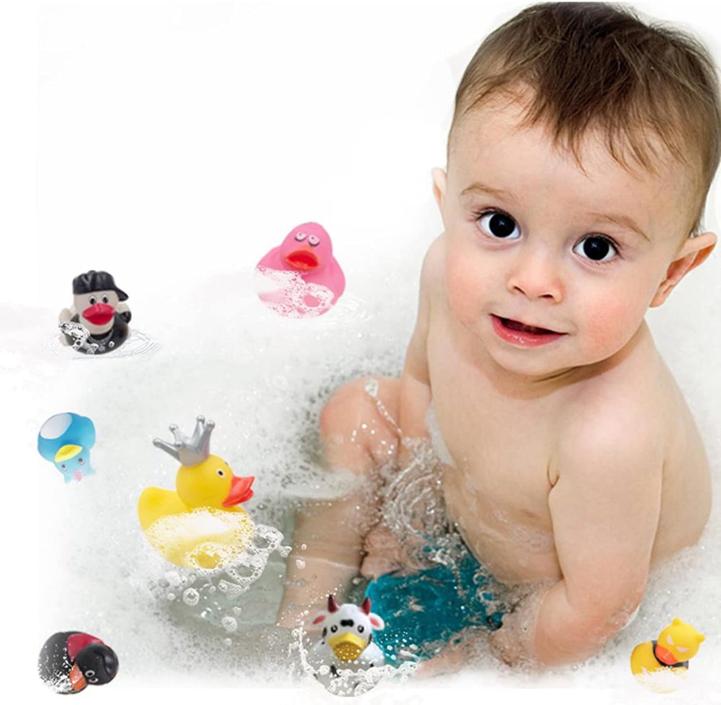 XY-WQ 100 Pack Rubber Duck for Jeeps Ducking - 2.3 Inch Bulk Floater Duck for Kids - Baby Bath Toy Assortment - Party Favors, Birthdays, Bath Time, and More (50 Varieties)