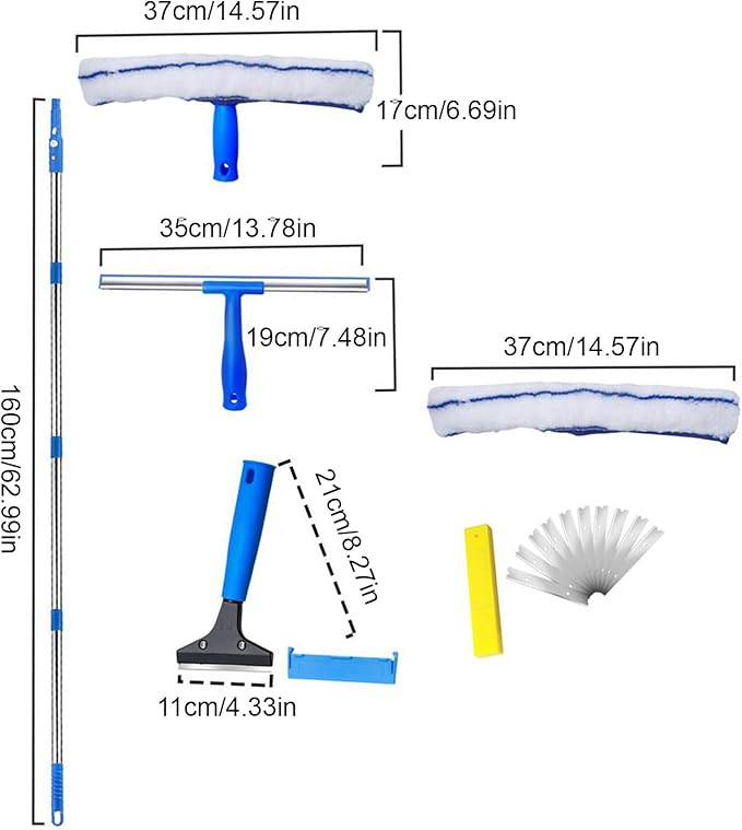 Cleaning Squeegee, Rotatable Telescopic Handheld Floor Scrubber, Glass Cleaning Mirror Wiper Tool, Ergonomic Design with Extendable Handle and Smooth Wiping, Tile Wall Bathroom Kitchen Home
