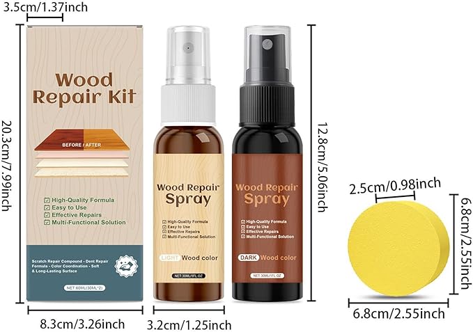 Wood Furniture Polish, Easy Application, 1 Set, Desk Polish Spray, Wood Shine Restorer, Scratch And Stain Repair, For Cabinets, Carpenters, Floors