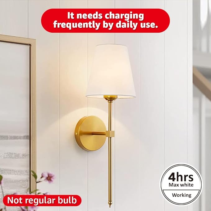 BLUEYE E12 Rechargeable Light Bulb,2Packs,300LM,40W Equivalent,Detachable Charging,4 Color Temperature,Remote Control Puck Emergency Lamp,Timer,Dimmer,Dia 62mm x H85mm for Non-Hardwired