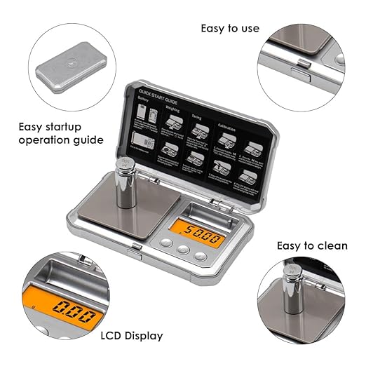 Gram Scale Digital Pocket Scale,300g Precision Mini Jewelry Scales,Portable Small Gram Scale with LCD Backlit Display,0.01g Precision,Tare Function,Calibration Weight,for Jewelry, Food,Coffee