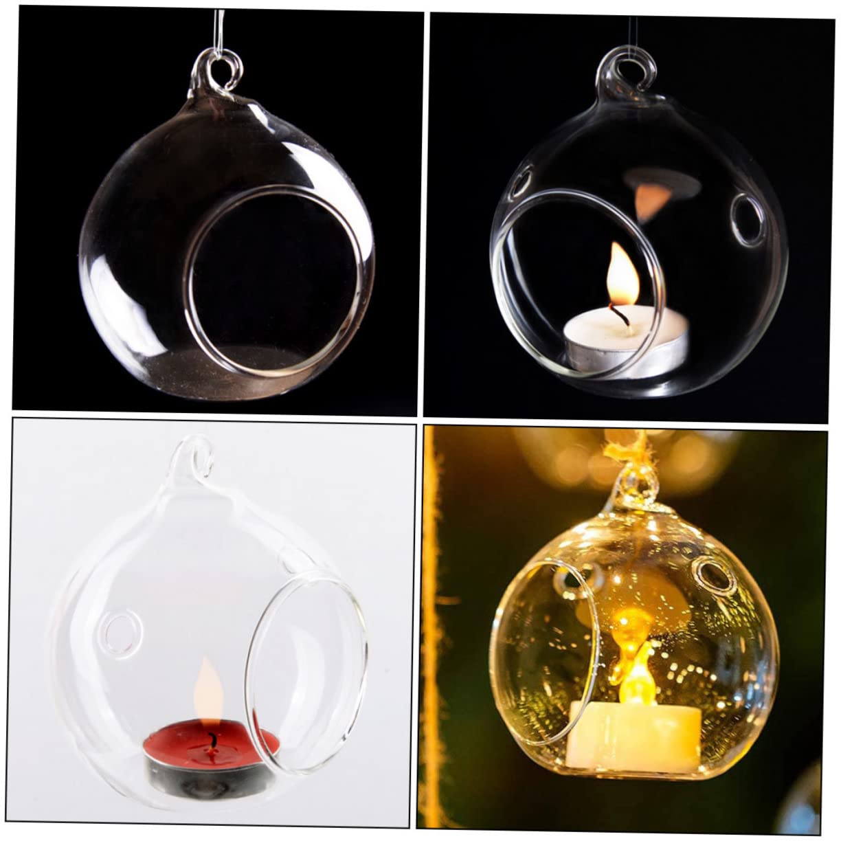 BESTOYARD 20pcs Glass Tealight Holder Modern Hanging Candle Stand for Weddings Home Decor and Centerpieces Versatile Glass Terrarium for Candles and Plants