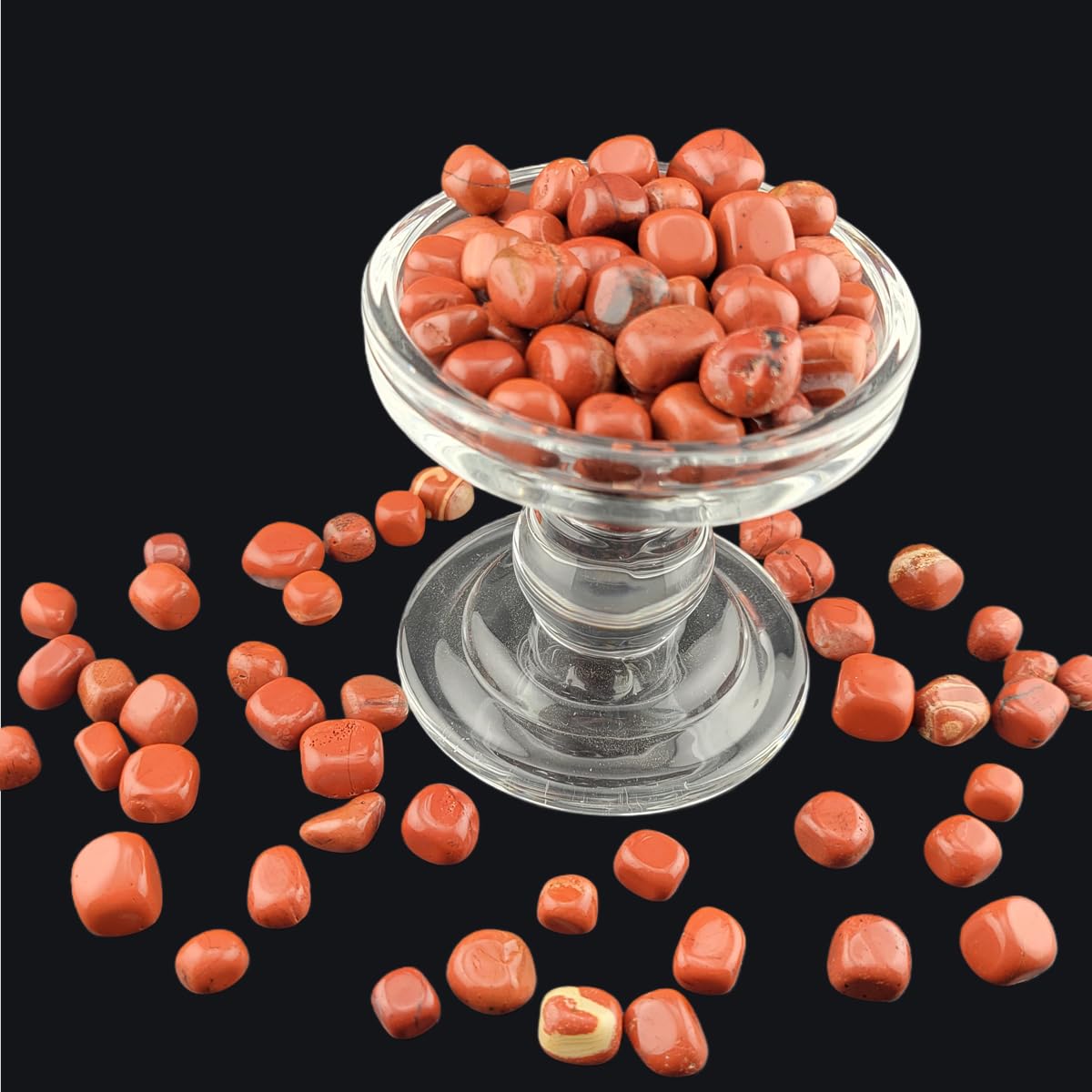 1,000 Carats Red Jasper Handpicked Tumbled Stones Crystals Chips 0.3''-0.5'' Bulk Pocket Stones for Healing, Reiki, Meditation, Witchcraft and Home Decorations (Red Jasper)