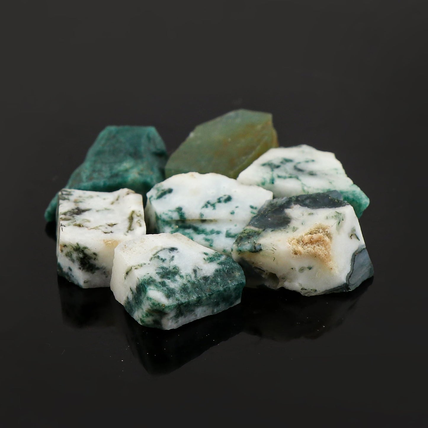 CRYSTALIS Wholesale 50 carats Natural Moss Agate Raw Crystals, Loose Gemstone, Bulk Rough Jewelry Making Supply, Chakra Healing Raw Stones, Wire Wrapping, DIY, Gem Collection