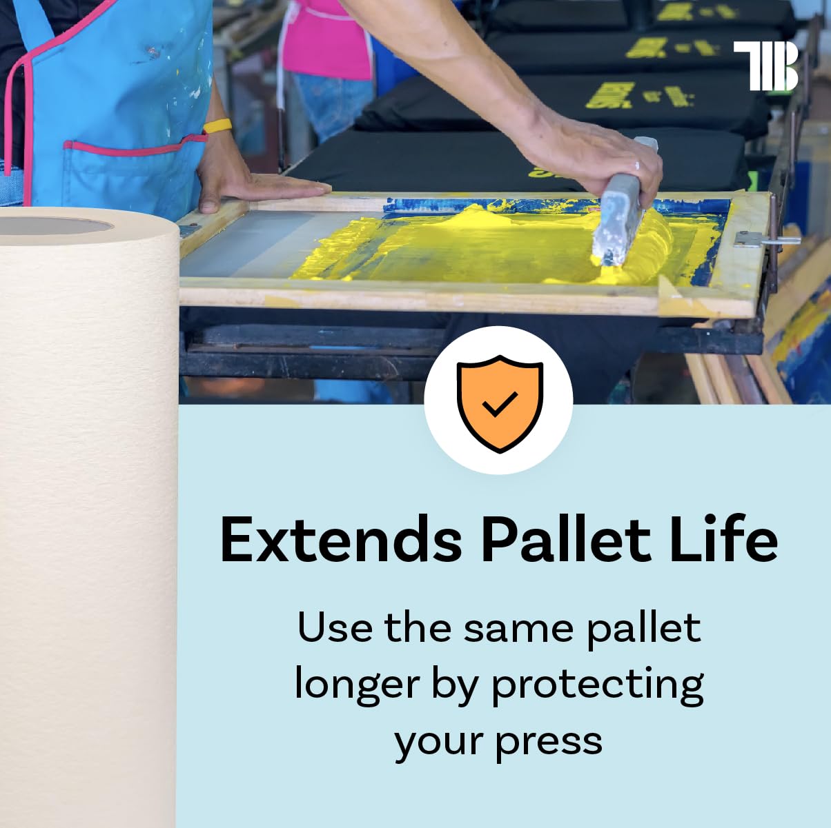 Pallet Tape for Screen Printing, 16 Inch x 300 Foot Roll, Made in USA, Heavy Duty Platen Masking Tape with Clean Removal to Protect Screen Printing Surfaces and Extend Pallet Life