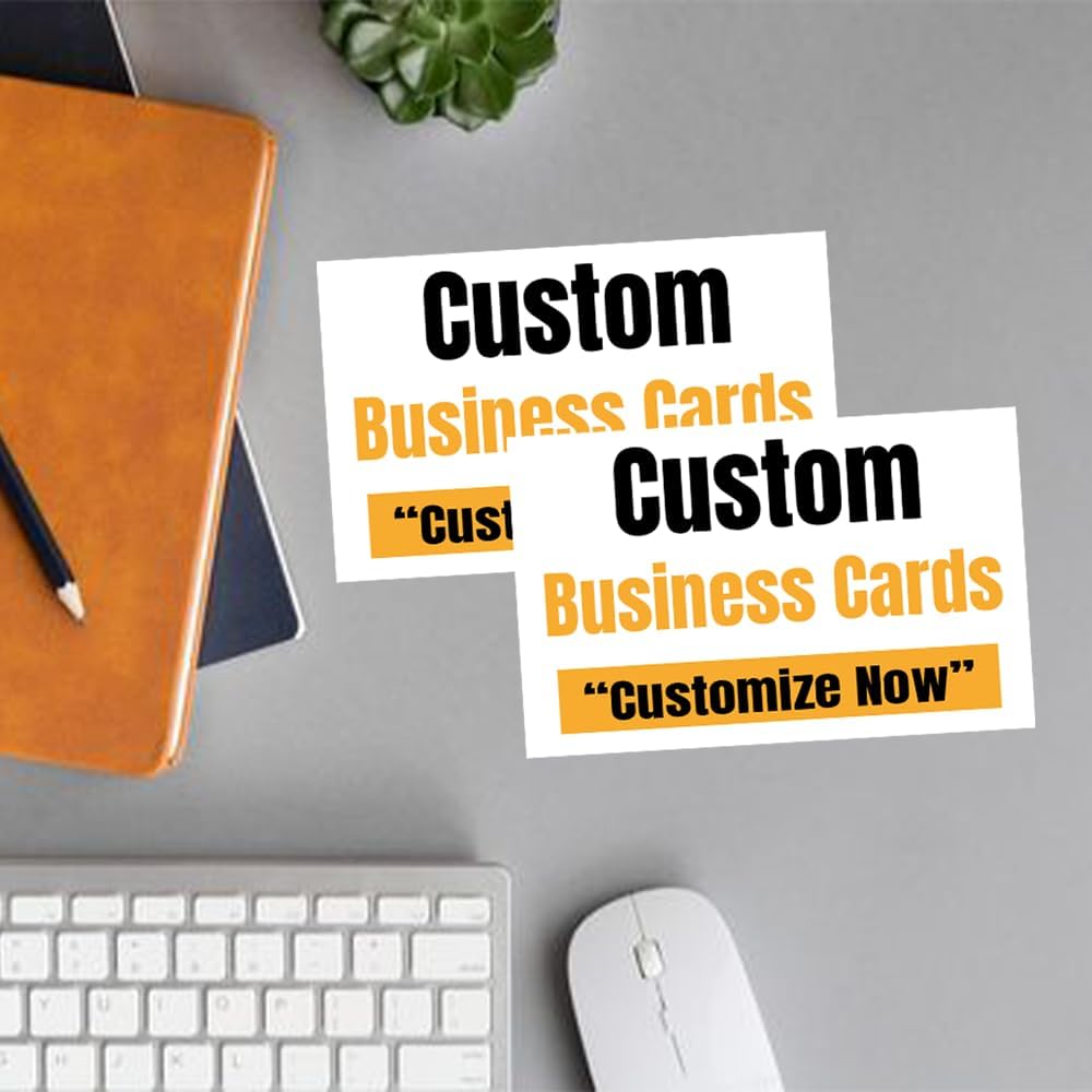 500Pcs Custom Business Cards Add Photo/Text/LOGO Personalized Business Cardsfor Small Business 300gsm Matte Paper Front & Back Sides Printed 3.5" x 2"