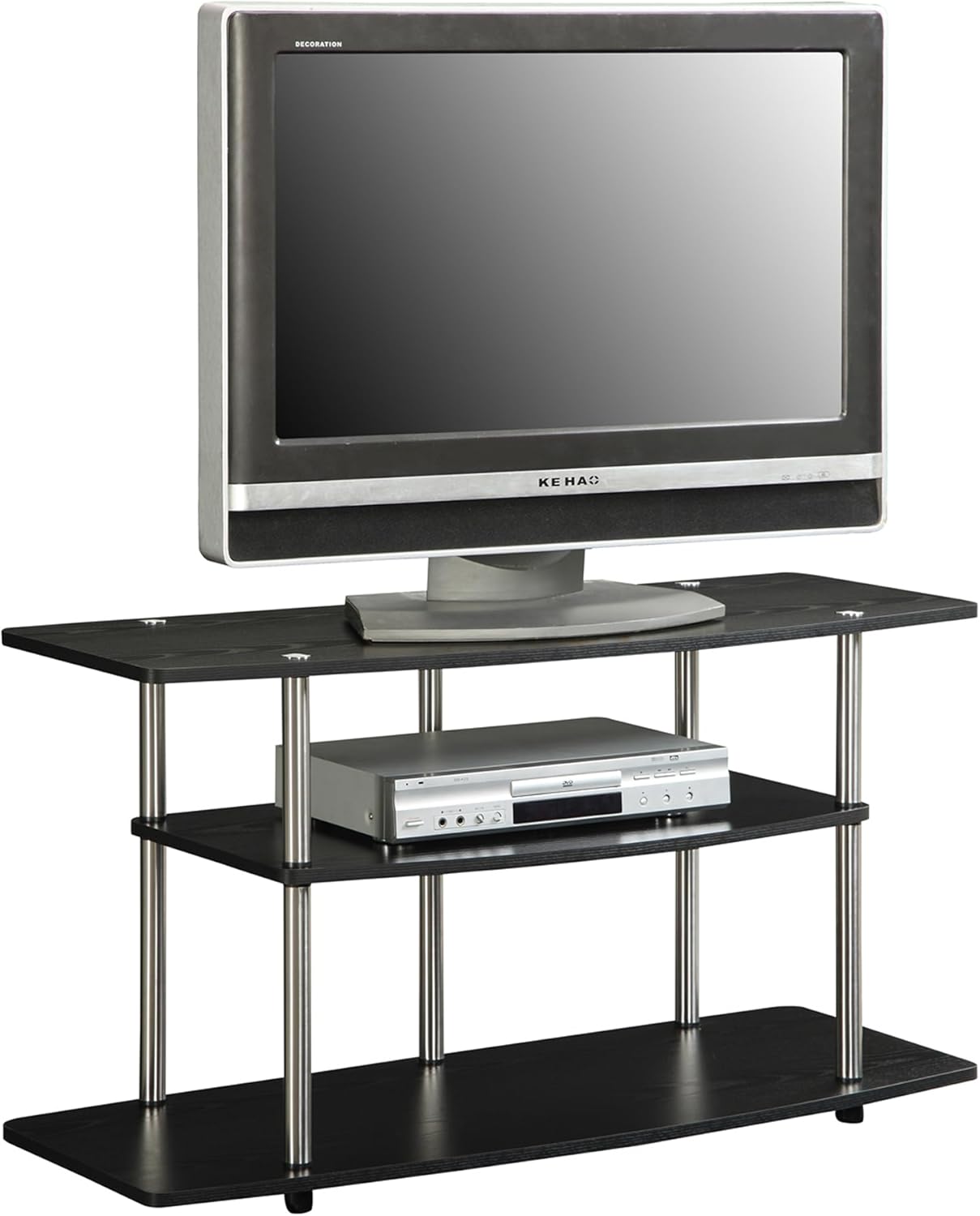 Convenience Concepts Designs2Go No Tools 46 inch 3 Tier Wide TV Stand, Black