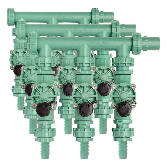 Orbit 91207 3-Valve Preassembled Sprinkler Manifold for Poly Pipe (Pack of 3)