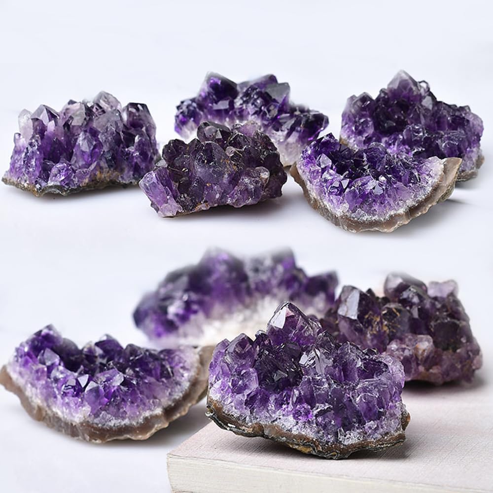Genuine Real Amethyst Clusters Rough Purple Rock Raw Natural Cave Raw Crystal Cluster Energy Reiki Healing Stones Tower Bulk (Uruguay Amethyst Cluster 200g)