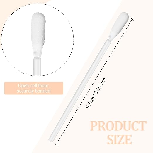 Chinco 200 Pieces Foam Swab Sponge Swab Foam Tips Sponge Stick for Inkjet Printer Print Head Camera Optical Lens Optical Equipment(White,3.66 Inch)