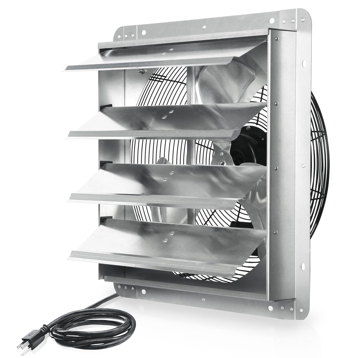 Ken Brown 18 Inch Shutter Exhaust Fan, 2450Cfm High Speed Wall Mounted Vent Fan With 1.65M Power Cord, Ideal For Garage, Attic,