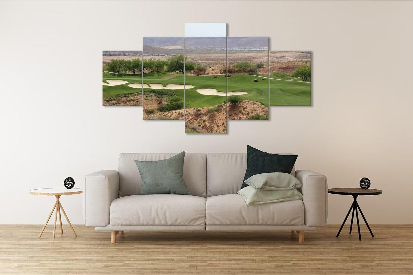 USA Nevada Mountain Golf Course Canvas Wall Art for Living Room Bedroom Bathroom Home Decorations Nevada Golf Course Pictures Posters Framed Artwork Ready to Hang(60''W x 32''H)