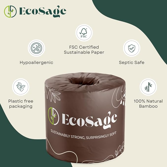 100% Bamboo Toilet Paper - 3 Ply 24 Mega Rolls (Equivalent to 40 Regular Rolls) | Highly Absorbent, Hypoallergenic, FSC-Certified | Eco-friendly,Sustainable, 360 Sheets per Roll, Eco-Conscious Choice