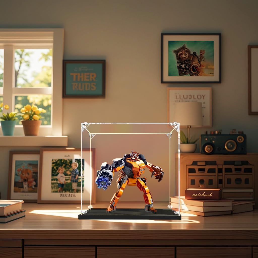 Clear Acrylic Display Case, Self-Assemble Showcase for Collectibles, Action Figures, Dolls, Toys - Alternative Glass Box for Commemorative Gifts (15*11*12inch,39*28*30cm)