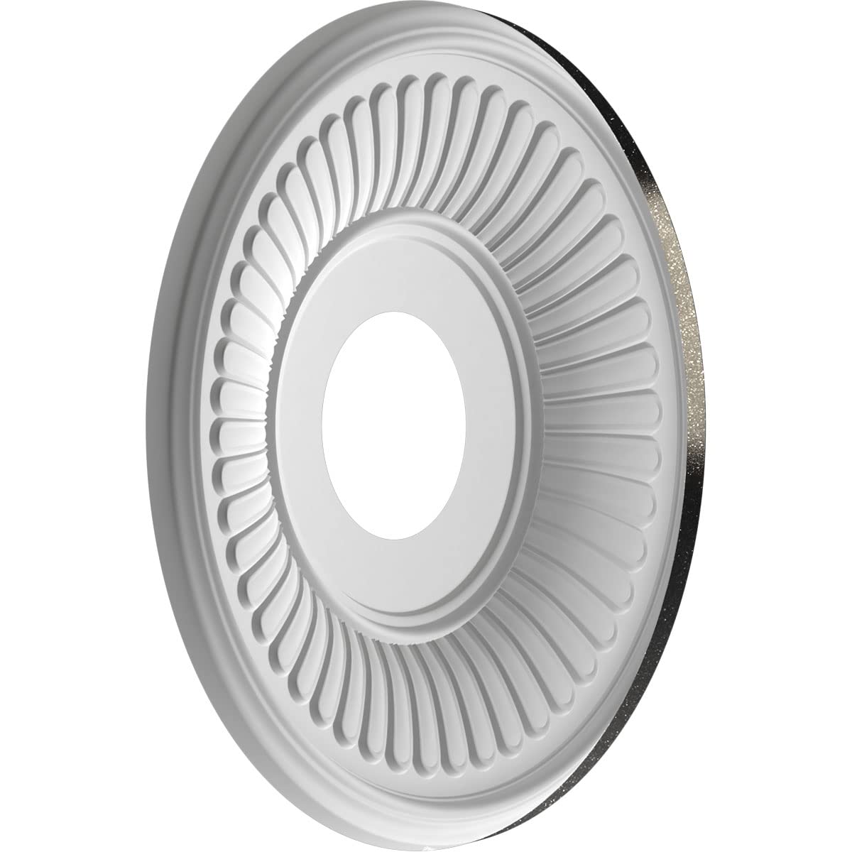 Ekena Millwork 13Od X 3 1/2Id X 3/4P Berkshire Thermoformed Pvc Ceiling Medallion (Fits Canopies Up To 5 3/4), Textured Metallic
