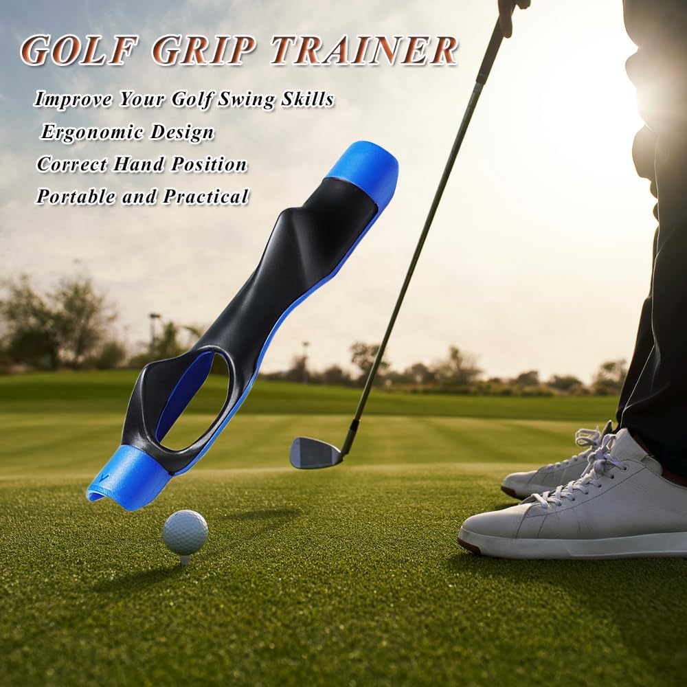 Golf Grip Trainer, Golf Swing Training Aid - Correct Hand Position Golf Grip Kit Golf Club Grips for Grip Strength Trainer