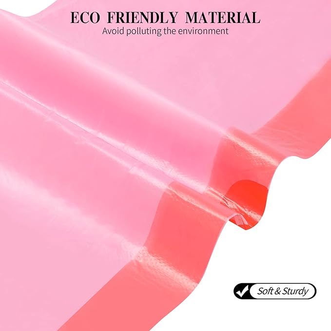 6Rolls Drawstring Small Trash Bags,4 Gallon Thicken Drawstring Small Garbage Bags for Kitchen,Bathroom,Bedroom,Home,Office Trash Cans，120 Counts (Pink)