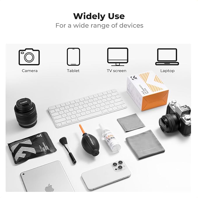 K&F CONCEPT 6-in-1 Laptop Computer Keyboard Cleaner - Screen Cleaning Kit All-in-One with Gel & Spray Solution for MacBook and Other Computers