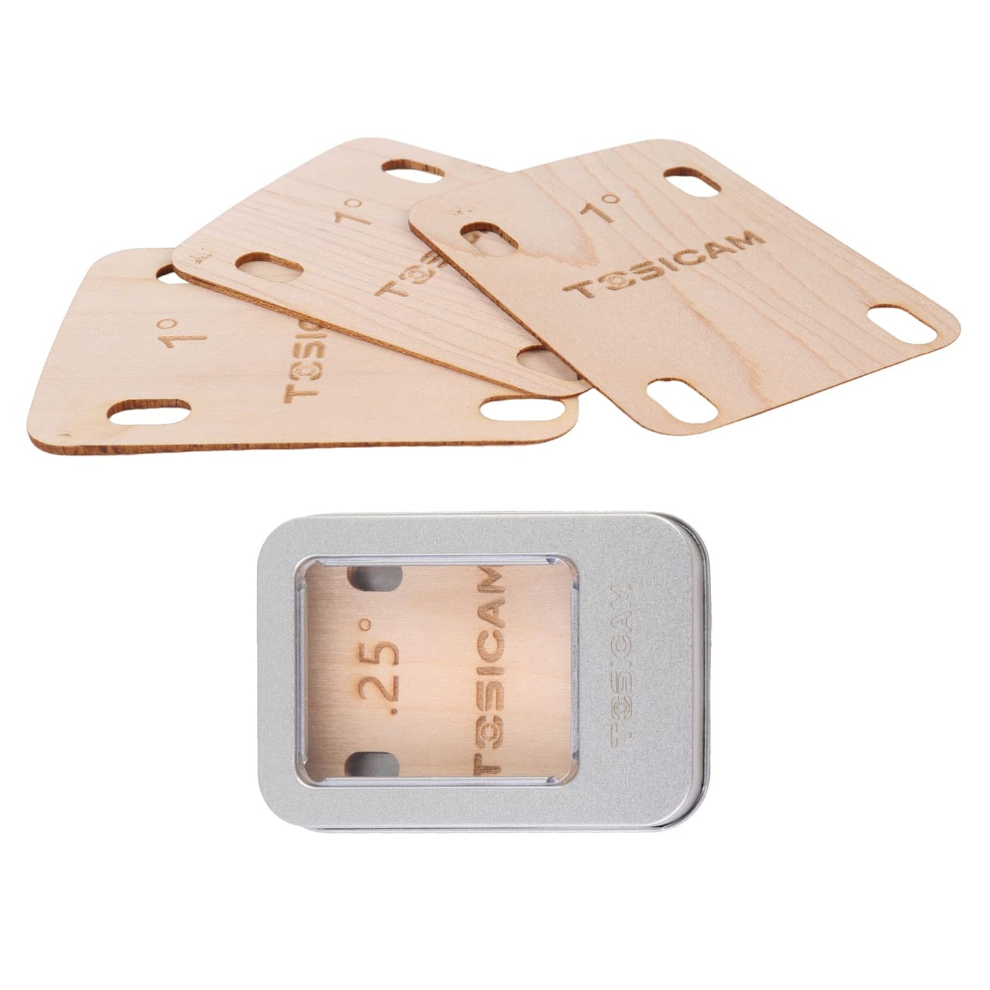 3pcs Guitar Neck Shims Shim Made of Canada Solid Maple Wooden, For Bolt-on Neck Bolts, Shaped 1 Degree (3pcs 1 Degree)