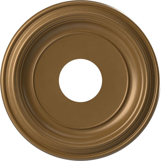 13Od X 3 1/2Id X 1 1/4P Traditional Thermoformed Pvc Ceiling Medallion (Fits Canopies Up To 7 1/2), Metallic Gold Rush