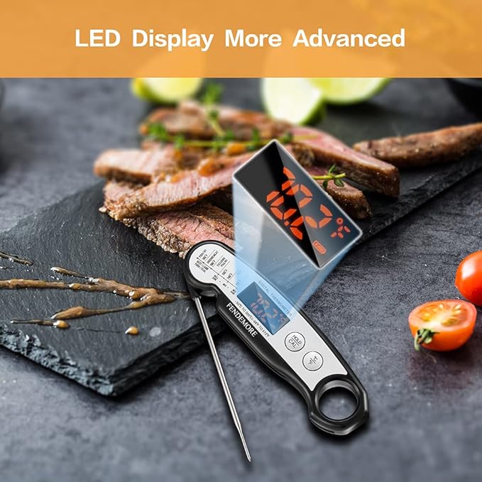 Digital Meat Thermometer, Rechargeable and Instant Read BBQ Thermometer, for Kitchen Cooking, Grilling, Candy Making, Gifts.