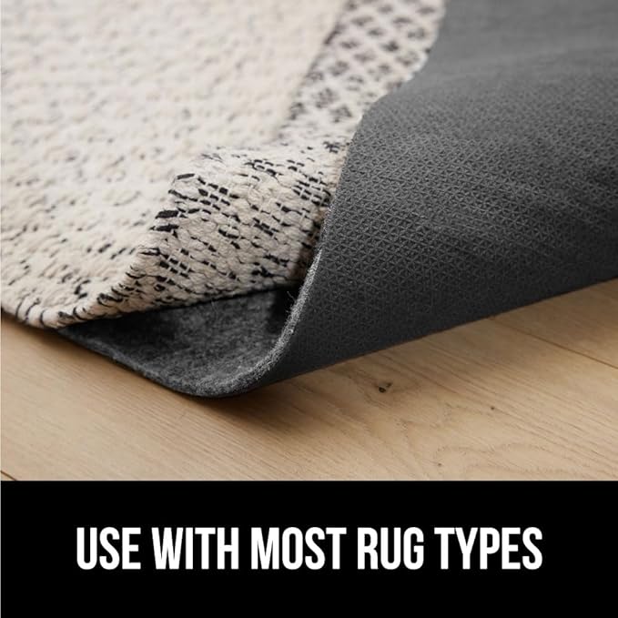 GORILLA GRIP Felt and Natural Rubber Stay in Place Slip Resistant Rug Pad, 1/4in Thick, 2x3 FT Protective Padding Under Area Rugs, Cushioned Gripper Pads, Carpet Runners, Hardwood Floors Protection