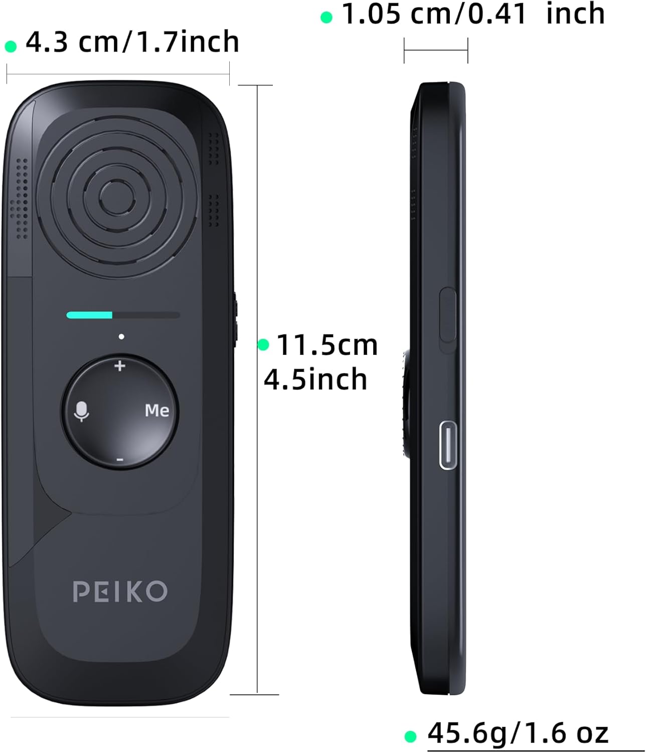 Peiko 136 Language Translation Device, Two-Way Real-time AI Voice Instant Online Translator, Mini Tech Gadget, Offline Translation, Learning Travel and Business Communication