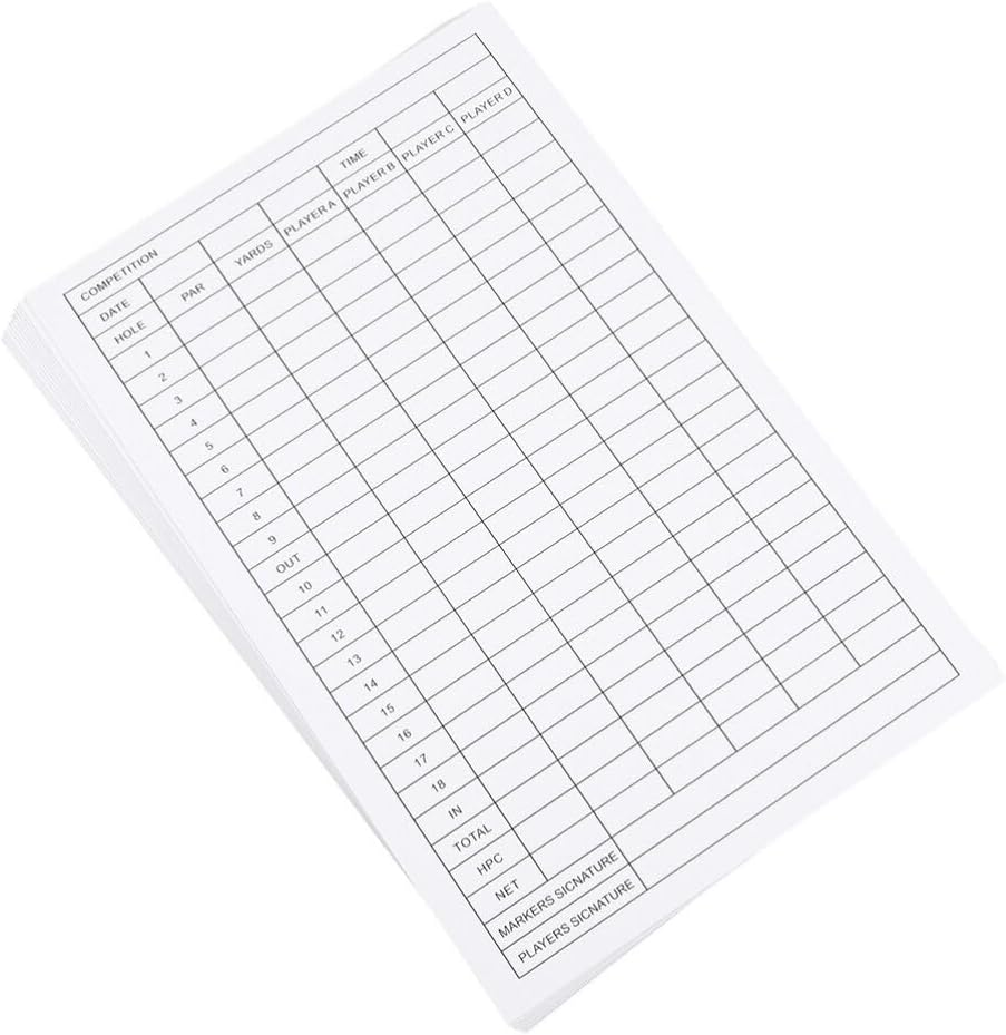 BESPORTBLE 40pcs Scorekeeper Accessory Pocket Score Scorecard Coated Outdoor Scorecards Competition Keeper, Notebook and Card Stats Paper Club Accessories Notebook, Golfs Disc Scorebook