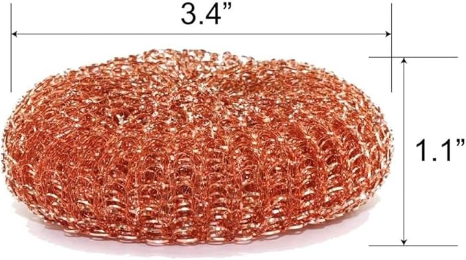 12 Pack Copper Coated Scourers Scrubber Pad, Kitchen Cleaning Soldering Copper Coated Cleaner