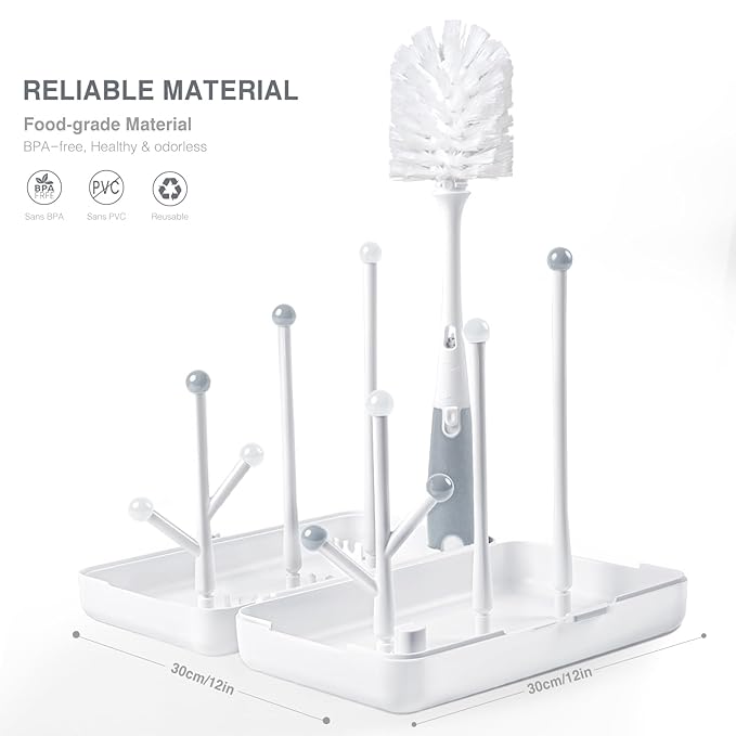 Termichy Travel Baby Bottle Drying Rack, Compact Size with Large Capacity for Working Mom, Visit Families, Friends or Camping with Baby Gary