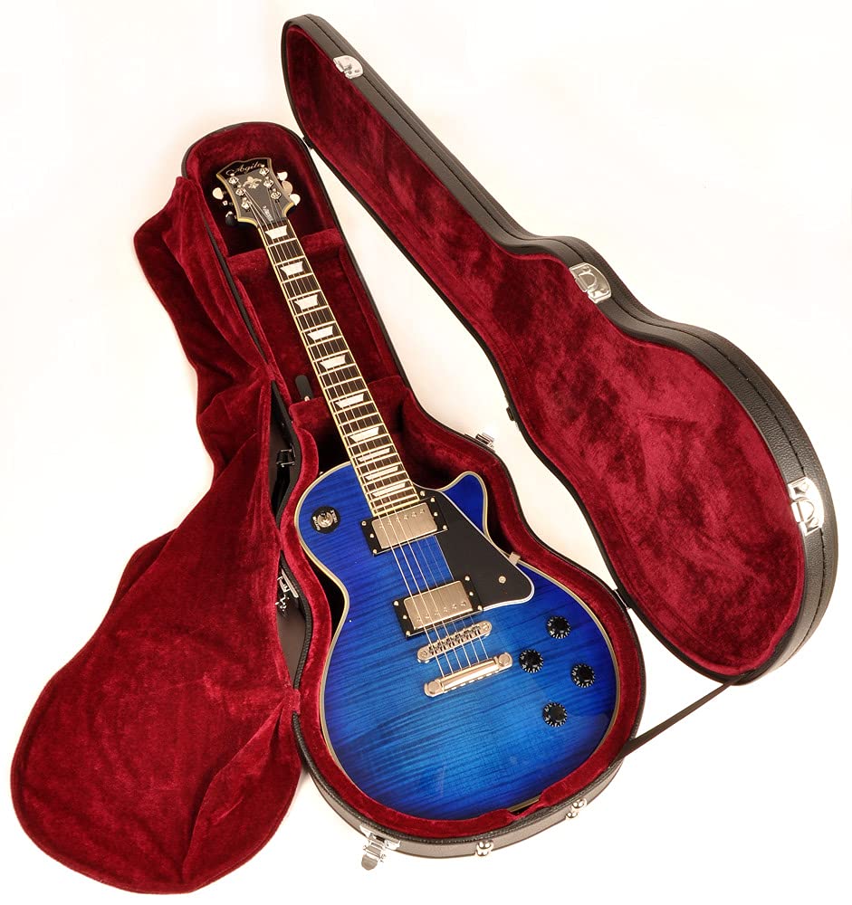 Douglas Egc-400Lp Black/Burgundy Premium Case For Gibson & Epiphone Les Paul Guitar