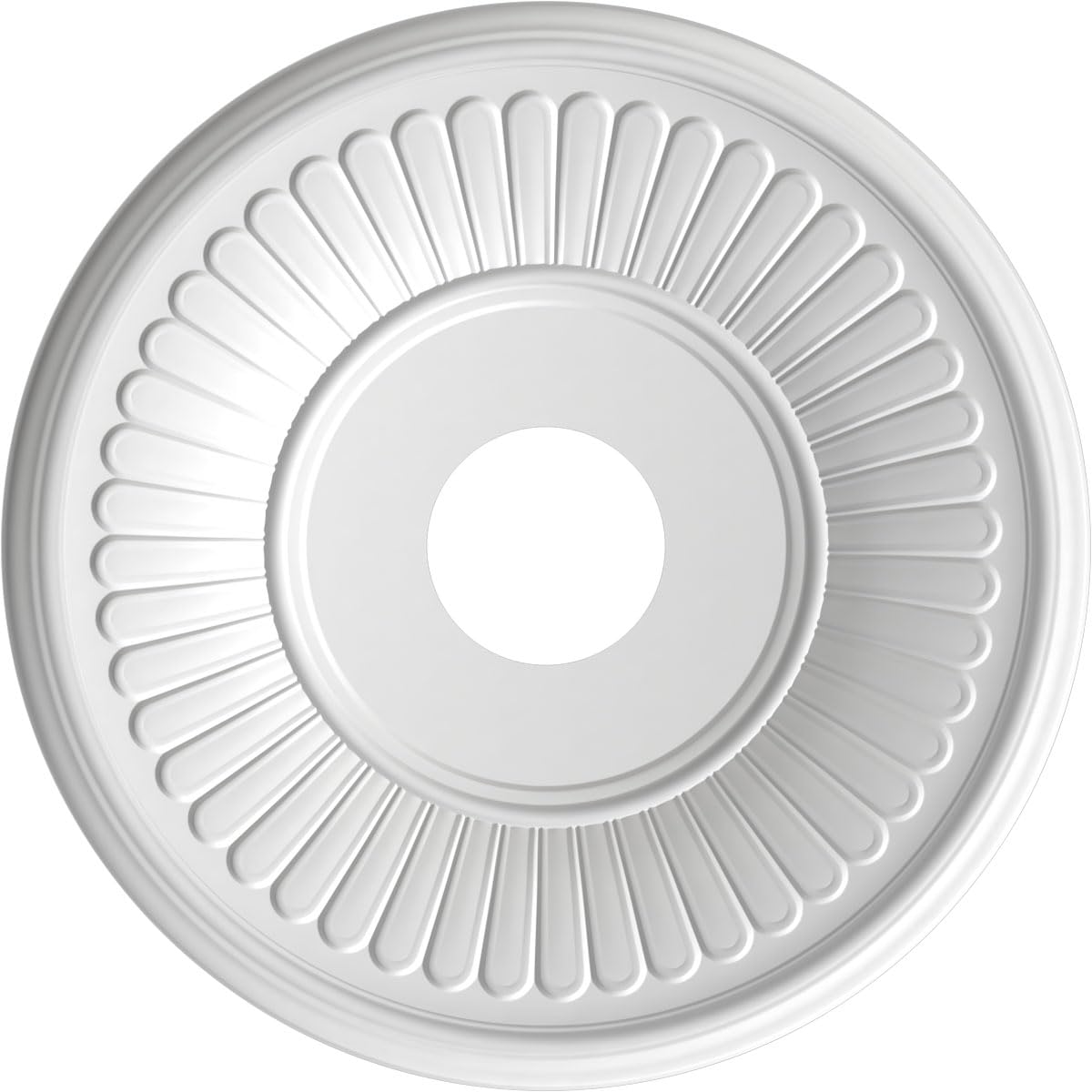 Ekena Millwork Cmp16Bedst Berkshire Thermoformed Pvc Ceiling Medallion (Fits Canopies Up To 7), 16Od X 3 1/2Id X 1P, Universal A