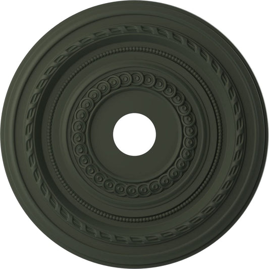 22Od X 3 1/2Id X 1P Cole Thermoformed Pvc Ceiling Medallion (Fits Canopies Up To 6), Ultracover Satin Hunt Club Green