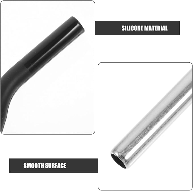 Unomor 6Pcs Reusable Stainless Steel Drinking Straws with Silicone Tips Anti-scald Smooth Inner Wall for Tumblers Mugs Wine Glasses Multi-color for Parties and Everyday Use