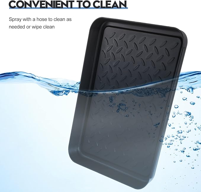 4 Pcs Boot Tray for Entryway Black Small Shoe Tray Waterproof Shoe Mat Front Door 13.78 x 10.83 x 1.18 Inch Boot Mat Multi Purpose Plastic Accessories Pet Entryway Indoor and Outdoor Use