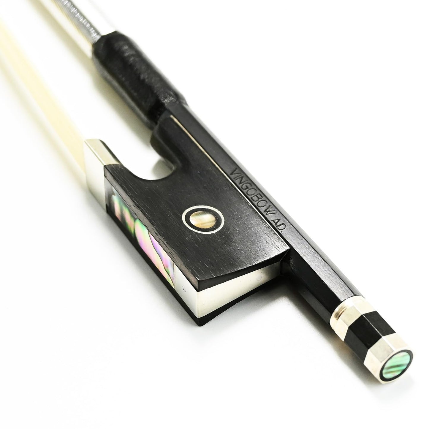 Carbon Fiber Violin Bow Half 1/2 Size Vingobow 100V Advanced Level 62Cm Parisian Eyes Ebony Frog Real Mongolian White Horse Hair