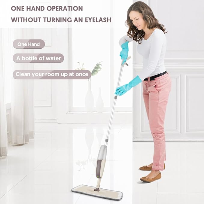Spray Wet Mops for Hardwood Floor Cleaning: MEXERRIS Dust Dry Mop with 3 Washable Pads for Swiffer Powermop - Wood Floor Mop with Spray Home Commercial Use for Hardwood Laminate Ceramic Tiles