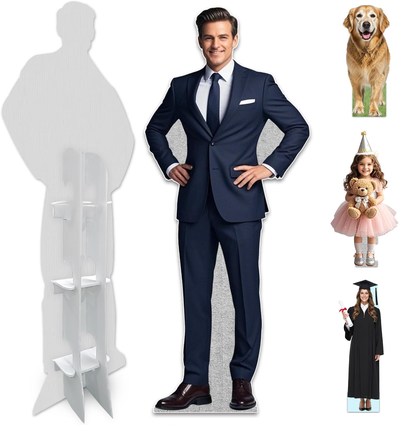 Custom Life-Size Cardboard Cutout | Personalized Photo Standup Cardboard Cutout with High Resolution | Perfect for Party, Birthday, Wedding, or Sports Events Decor (White Cardboard - 4 ft)