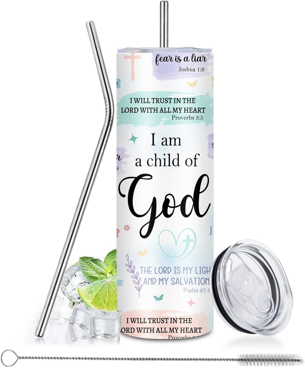 Christian Gifts for Women-Child of God Tumbler, 20 oz Insulated Tumbler Travel Coffee Mug, Christian Gifts Catholic Spiritual Gift for Sister Friends, Baptism Confirmation Gift for Girl