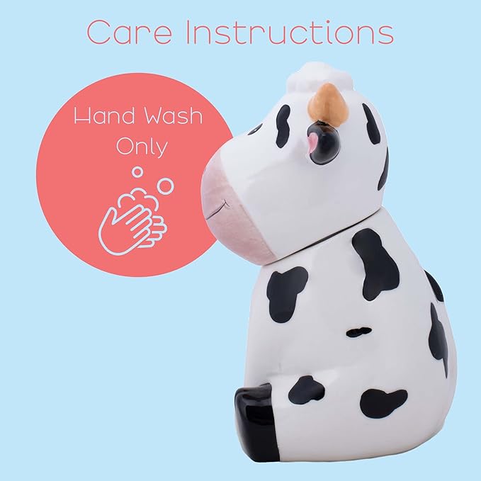 Dolomite Ceramic 10.5 x 7.1 Everyday Cookie & Candy Jar with Airtight Lid: Perfect for Kitchen Canisters, Pet Treat Containers & Decorative Farmhouse Storage, Cute Spotted Cow