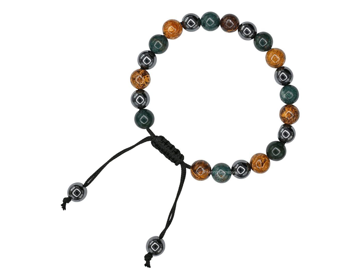 Amazing Gemstone Bracelet for Pregnant Mom Daughter - Hematite Mariyam Jasper Bloodstone Bracelet Set for Men Women Healing Calming Anxiety Stress Relief Gift Pulseras Para Hombres Mujer (Adjustable)