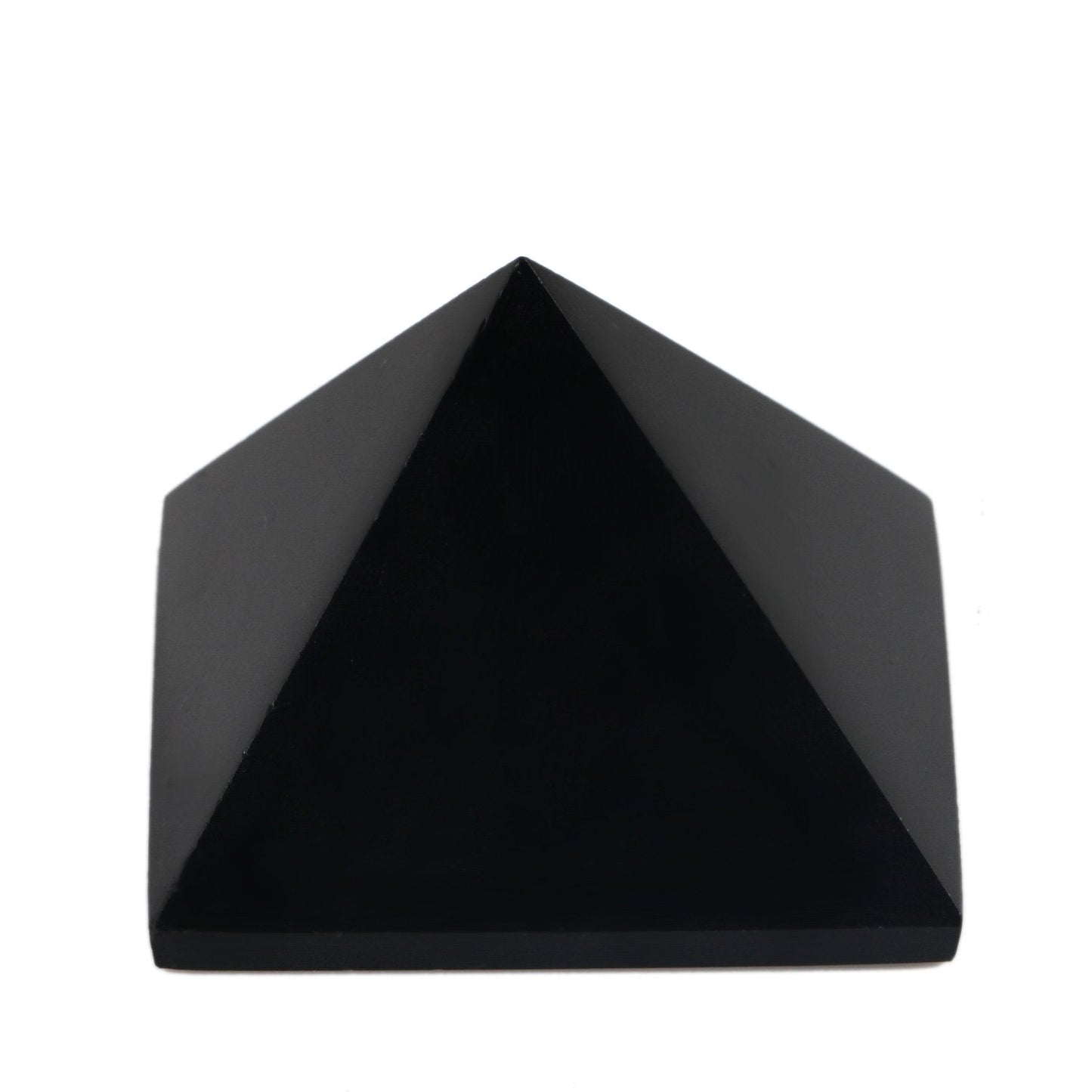 YWG Stone Black Obsidian 1.5" Pyramid Chakra Healing Crystal Reiki Stone Gemstone Radiation Deflection Home Decor Gift Decoration Crafts