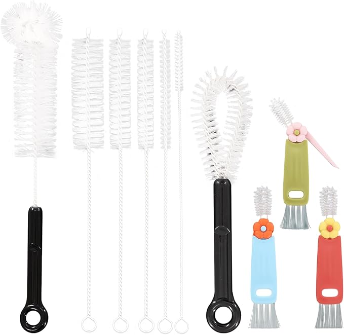10 pcs Bottle Cleaner Brush Set, Cup Lid Cleaning Brushs, Handle Stainless Steel Bottle Cleaner Brush, Wine Decanter, Narrow Spaces, Pipes & More