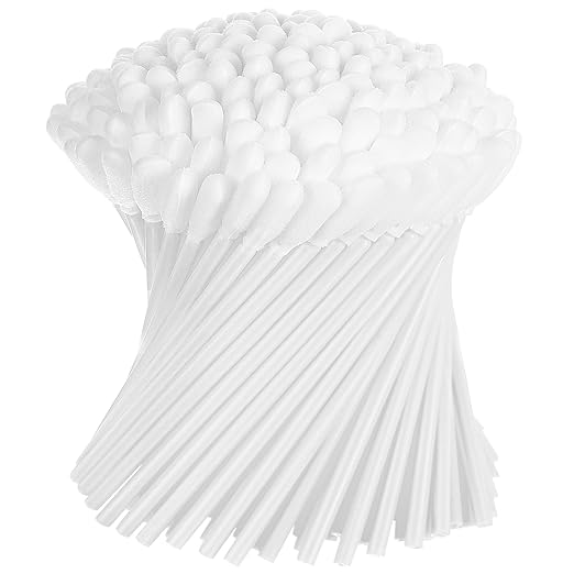 Chinco 200 Pieces Foam Swab Sponge Swab Foam Tips Sponge Stick for Inkjet Printer Print Head Camera Optical Lens Optical Equipment(White,3.66 Inch)